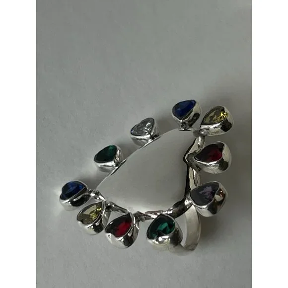 Special Edition Heart Ring 925 Sterling Silver with Multicolor Zirconia - Picture 9 of 14